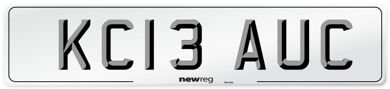 KC13 AUC Number Plate from New Reg